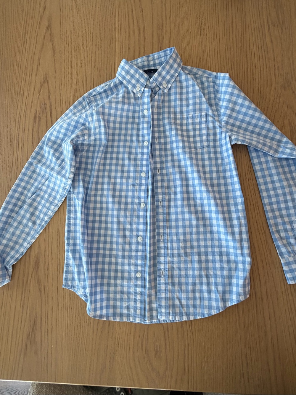 Boy’s  Light Blue Gingham Button-Down Shirt